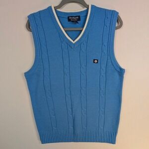 Southpole‎ Cable Knit Sweater Vest Mens Medium Blue V-Neck Signature Series